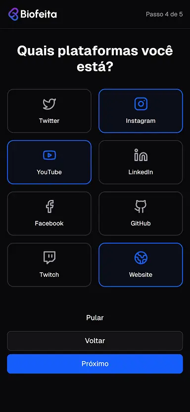 Dashboard da BioFeita
