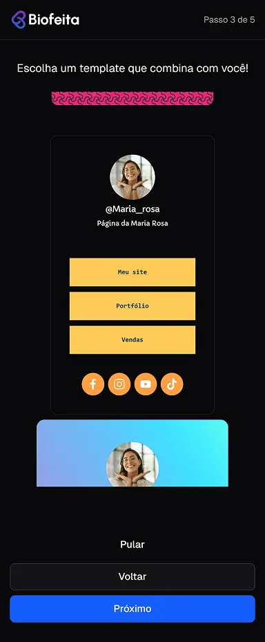 Dashboard da BioFeita